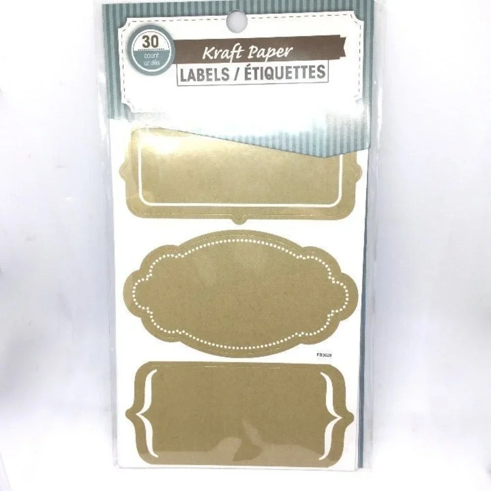 Kraft Paper Labels Total 30 pack